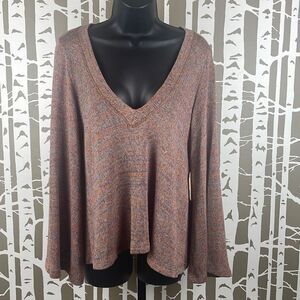 altar’d state NEW $60 Rust Rainbow Space Dyed Oversized Bell Sleeve Sweater sz M
